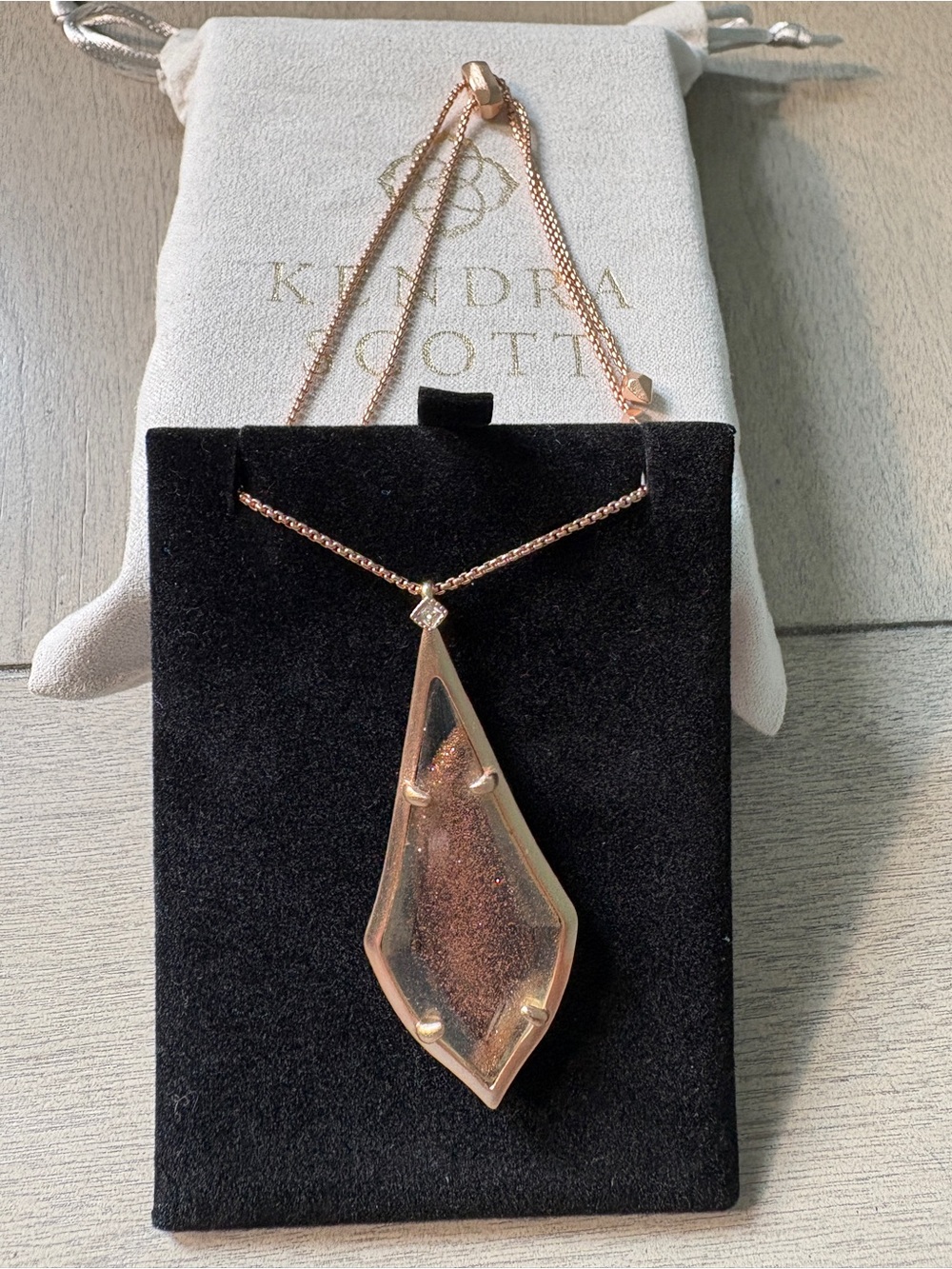 RARE Kendra Scott Rose Gold Alex Long Pendant Necklace